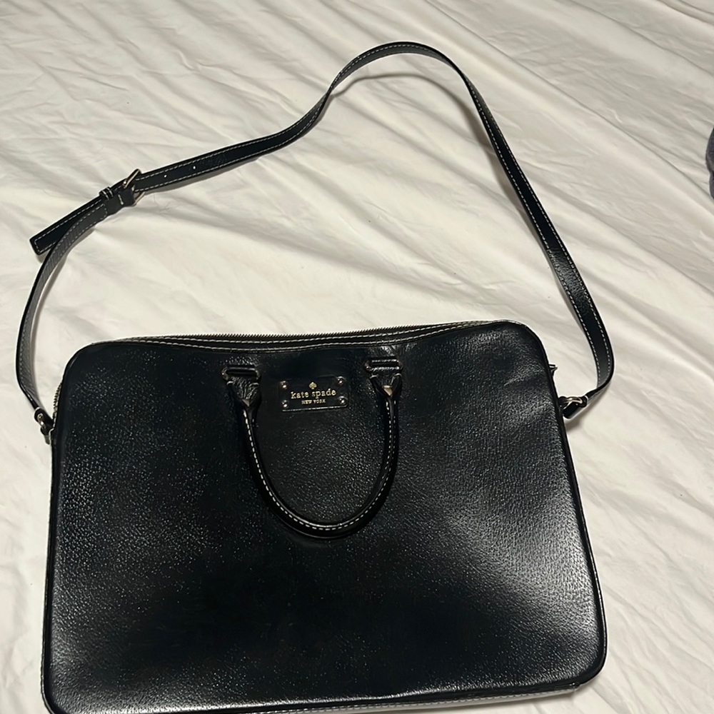 Kate Spade laptop bag black leather in great